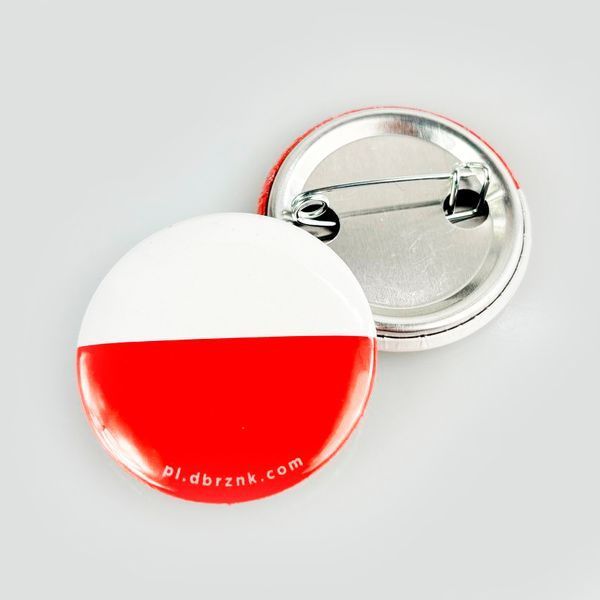 Pin-back button Polish Flag 36 mm 7049 photo