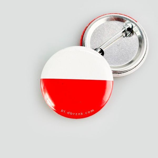 Pin-back button Polish Flag 36 mm 7049 photo