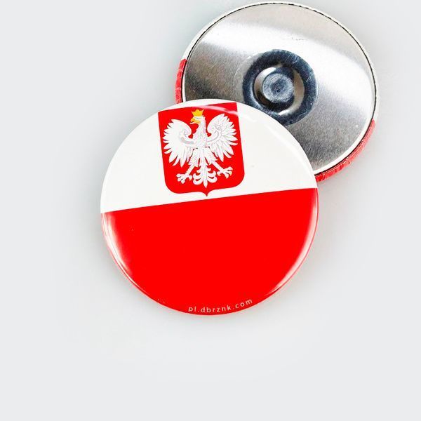 Souvenir magnet Polish Flag with coat of arms 56 mm 7051 photo