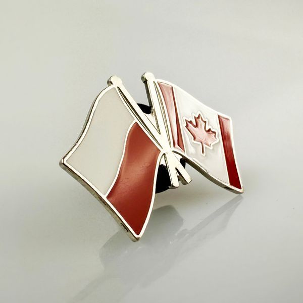 Poland/Canada flag pin/badge 7006 photo