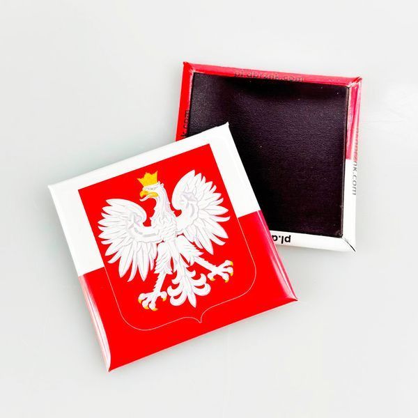 Souvenir magnet 50x50 mm Polish Flag with large coat of arms 7061 photo