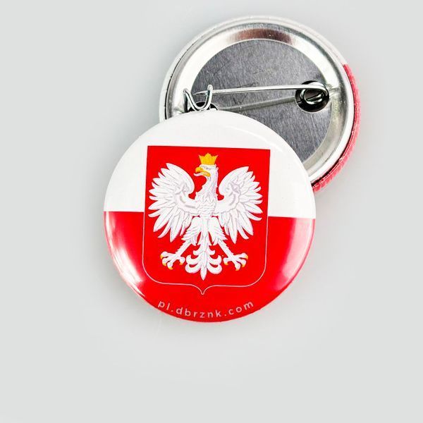 Przypinka Flaga Polski z dużym godłem 36 mm 7063 photo