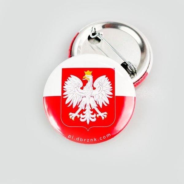 Przypinka Flaga Polski z dużym godłem 36 mm 7063 photo