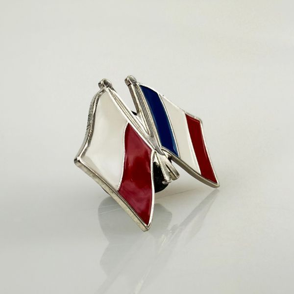 Poland / France flag pin/badge 7019 photo